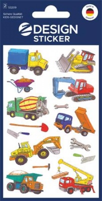 Matrica, papír, 2 ív, 76x120 mm, AVERY ZWECKFORM, "Z-Design No.53209", munkagépek