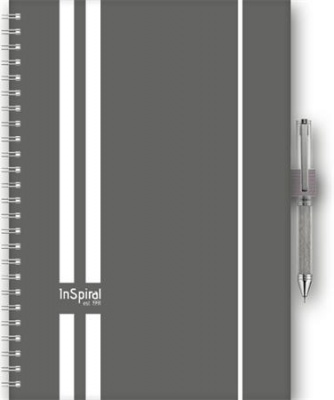 Naptár, tervező, A5, heti, DAYLINER, "InSpiral", szürke-fehér