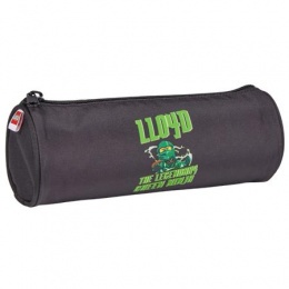 Tolltartó, henger alakú, cipzáras, LEGO "Ninjago Lloyd", fekete-mintás